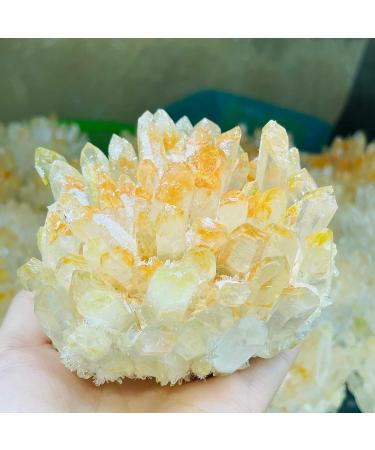 Natural Lemon Yellow Quartz Crystal Cluster Rock Stones Reiki Specimen Home Decor Home Goods 400-500g 1 Piece - Buy Online on GoSupps.com