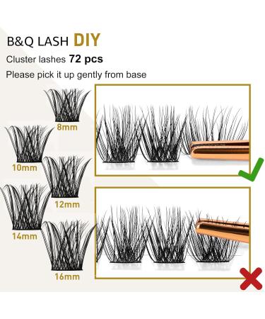 D-14mm B09 Cluster Lashes - 72 Clusters DIY Individual D Curl Soft Fluffy Eyelash Extensions - Buy Online on GoSupps.com