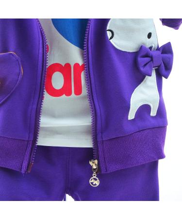 Yao Baby Girls 3-Piece Purple Set | T-Shirt, Vest, Pants | 3-4 Years - Buy Online on GoSupps.com