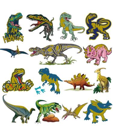 Ooopsiun Glitter Dinosaur Temporary Tattoos for Kids - 70 Gold Glitter Styles  Dinosaur Birthday Party Decorations Supplies Favors for Boys Kids
