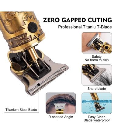 Moziral Professional Men's Hair Trimmer: T-Blade Clippers for Bald Zero Gap Grooming Kit - Cordless Rechargeable with LED, Low Noise & Guide Combs - Buy Online on GoSupps.com