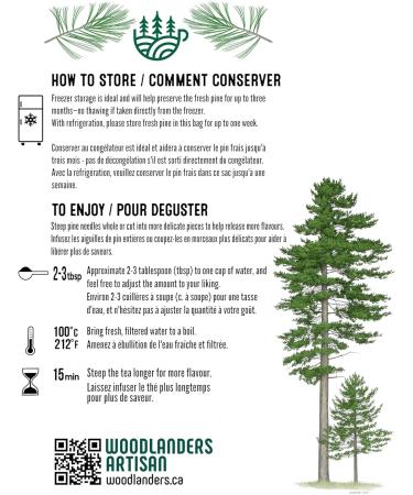 Woodlanders Artisan Organic Canadian Eastern White Pine Needle Tea (LOOSE LEAF) Fresh Loose Leaf Whole Pine Needle Tea and a Product of Canada ::: 1/2 pound (lb) / 227g / 8oz ::: woodlanders.ca 227 g (Pack of 1) - Buy Online on GoSupps.com