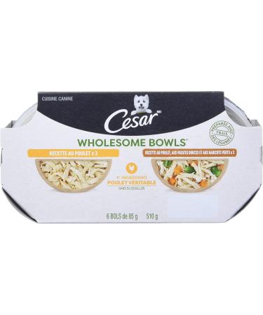 CESAR Wholesome Bowls Wet Dog Food - Chicken - Chicken Sweet Potato & Green Beans 6x85g Variety Pack Chicken - Chicken Sweet Potato & Green Beans 85 g (Pack of 6) - Buy Online on GoSupps.com