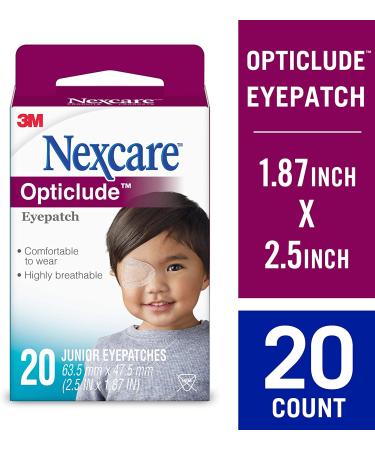 Nexcare Opticlude Junior-Size Eyepatch 80-Count Pack - Hypoallergenic Adhesive for Lazy Eye Treatment in Boys and Girls - Buy Online on GoSupps.com