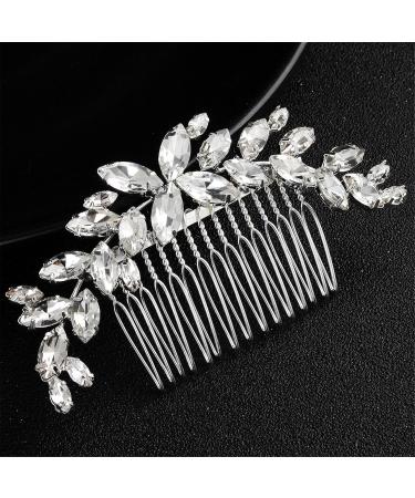 Bridal Wedding Hair Comb Bridal Hair Comb Rhinestone Hair Hair Insert Comb Wedding for Women and Girls 10x5cm Silver - Buy Online on GoSupps.com