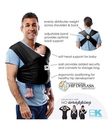 Baby K'tan Baby Wrap Carrier - Pre Wrapped Hygienic Sport Performance Sling - UVA/UVB Sun Protection - HeiQ Technology - Quick Drying Fabric - Active Oasis Black & Grey (Medium) - Buy Online on GoSupps.com