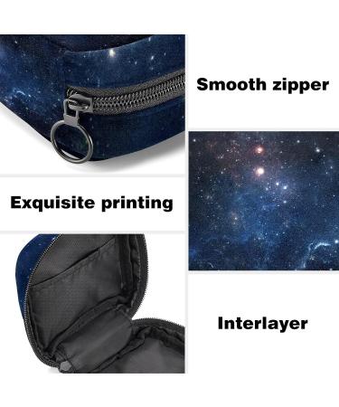 Blue Galaxy Starry Sky Sanitary Napkin Storage Bag - Portable Menstrual Period Kit for Women, Girls, and Ladies - Buy Online on GoSupps.com
