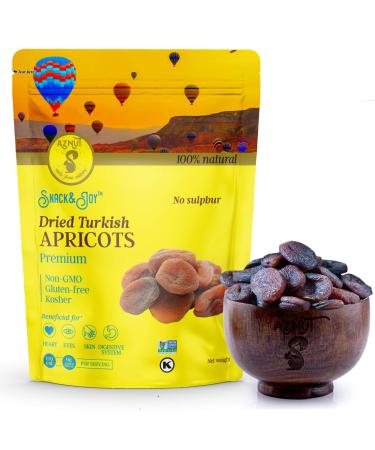 AZNUT Turkish Dried Apricots, Unsulphured, No Sugar Added, 100% Natural Premium Quality, NON-GMO Project Certified, Kosher, Gluten-Free,Resealable Bag 3 LB Dark (unsulphured), 3 LB) Dark (unsulphured) 3 Pound (Pack of 1)