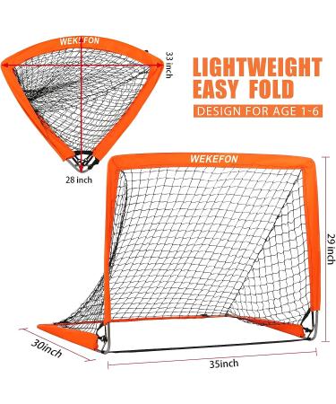 Soccer Goal Kids Soccer Net for Backyard Set of 2 - Size 2.9'x2.4' Portable Pop Up Practice Mini Soccer Goals with Carry Case - Lightweight and Foldable - Ideal Soccer Net for Kids Age 1-8 Orange - Buy Online on GoSupps.com
