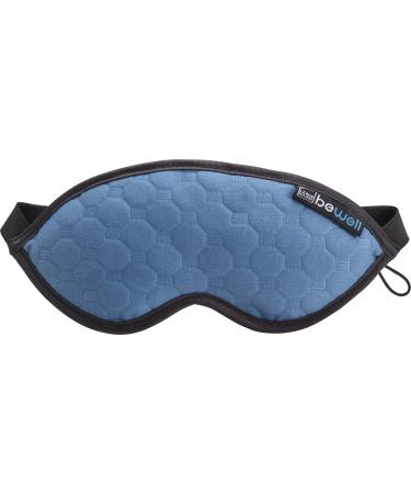 Bewell Eye Mask to Block Light for Travel, Sleep Aid for Airplane, Hotel, Airport, Insomnia + Headache Relief with Adjustable Straps, Gray Blue