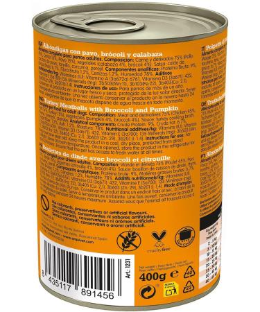 ARQUIVET Fresh Turkey Meatballs - Boxes of Turkey Broccoli and Pumpkin Meatballs - Pack of 6 units x 400g - Food - Buy Online on GoSupps.com
