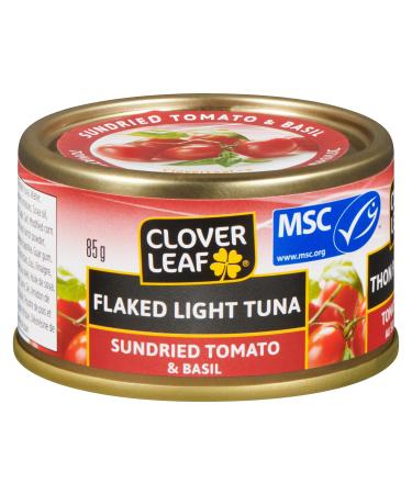 Clover Leaf Flaked Light Tuna Sundried Tomato & Basil - 85g 24 Count - Canned Tuna - Flavoured Tuna - Skipjack Light Tuna Very High In Protein - 16g Of Protein Per 85g Serving Low Saturated Fats Tomato Basil 85 g (Pack of 24)