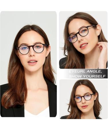 EYEURL 4-Pack Small Round Reading Glasses - Blue Light Blocking TR90 Eyeglasses for Men & Women - Neck Hanging 1.5x Readers - Buy Online on GoSupps.com