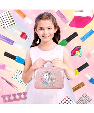 Kids Nail Polish Set | Non-Toxic Peel-Off Nail Art Kit with Dryer & Polish Pen | Perfect Birthday & Christmas Gift for Girls Ages 6-12 - Buy Online on GoSupps.com