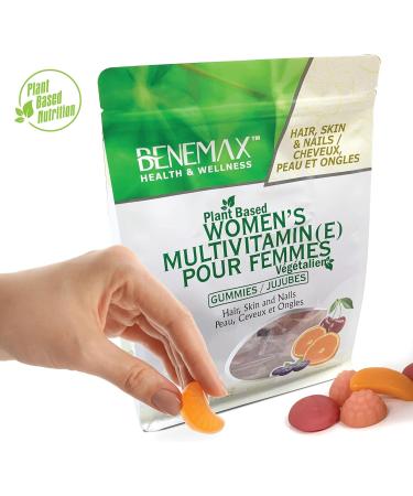 Benemax Women's Multivitamin Gummies - For Hair Skin Nails Metabolism Eyesight Immune Function Collagen Formation Connective Tissue. Energy and Overall Good Health. With Calcium Iron and Antioxidants. 120 Gummies - Buy Online on GoSupps.com