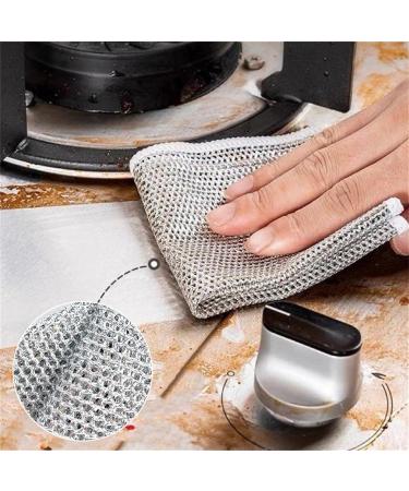 Magnifying Wire Dishwashing Rag Multifunctional Non-Scratch Wire Dishcloth Multipurpose Wire Dishwashing Rags for Wet and Dry for Dishes Sinks Counters Stove Tops (20) - Buy Online on GoSupps.com
