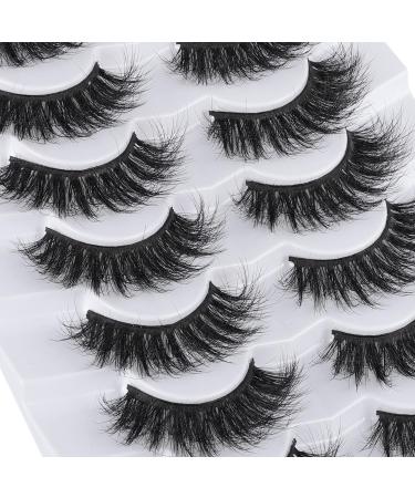 Mebver 8D Fluffy False Eyelashes - Wispy Faux Mink Cat Eye Lashes 7 Pairs Pack - Buy Online on GoSupps.com