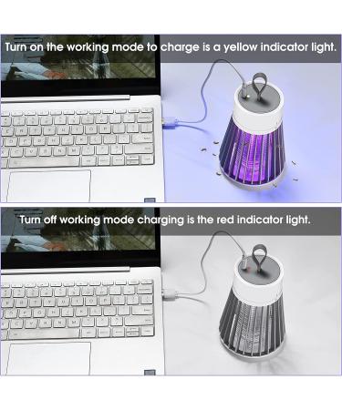 CherryPig Rechargeable Bug Zapper - Indoor Mosquito & Fly Killer Lamp | Portable USB LED Trap for Home, Bedroom, Outdoor Camping - Gray - Buy Online on GoSupps.com