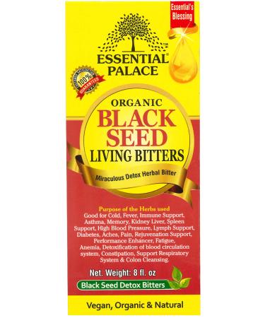 Essential Palace Organic Black Seed Detox Living Bitters Brown - 8 oz