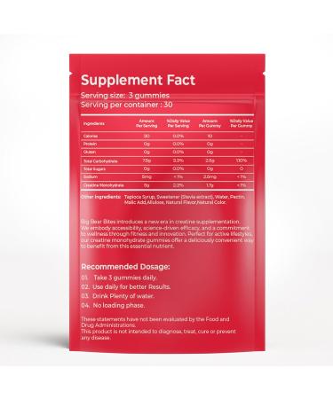 Creatine Monohydrate Gummies - 5000mg Per Serving | Zero Sugar Gluten Free Halal | Watermelon Flavor | 90 Count Pack for Men & Women - Buy Online on GoSupps.com