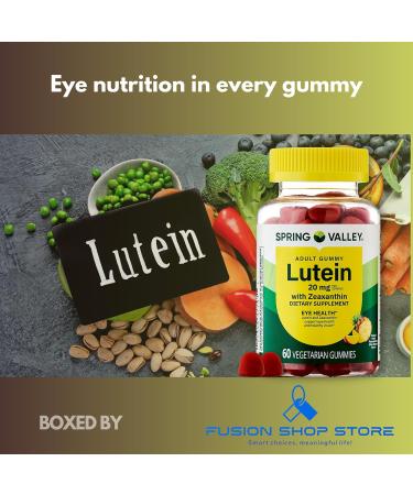 Lutein 20mg- Gummies 60ct with Zeaxanthin (Pack of 1) Boxed by Fusion Shop Store - Buy Online on GoSupps.com