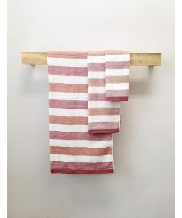 IPPINKA Senshu Japanese Towel - Ultra Soft & Quick-Drying Two-Tone Stripes - Red (Wash/Face Towel) - Buy Online on GoSupps.com