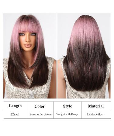Testar 20-Inch Pink Ombre Wig for Women | Heat-Resistant Long Layered Wig for Cosplay & Daily Use - Buy Online on GoSupps.com