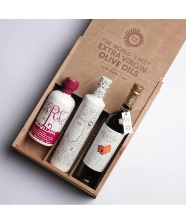 The world's best Extra Virgin Olive Oils (Der Feinschmecker Magazine Olio Award 2021) - Pack of 3 bottles of 500 ml (Wooden box) - Buy Online on GoSupps.com