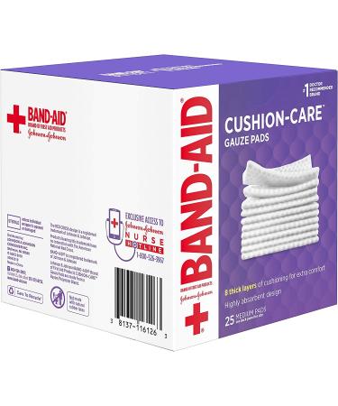 Band-Aid Brand Medium Gauze Pads 3x3 Inch (Pack of 25) - Sterile First Aid Dressing for Wounds - Buy Online on GoSupps.com