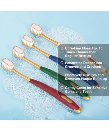 Soft Toothbrushes for Adults with Travel Case | Dual-Thickness Bristles | Gentle Oral Care | Pack of 2 (White & Blue) | Ideal for Travel - Buy Online on GoSupps.com