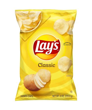 Lay's Classic Potato Chips - 8oz Classic 226.8 g (Pack of 1)