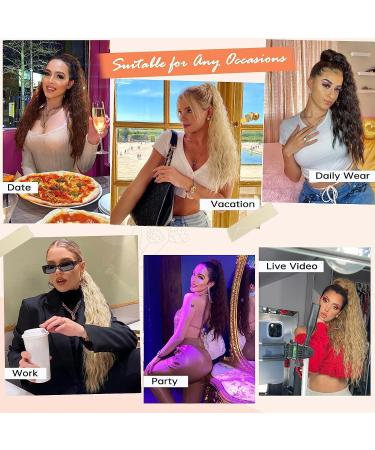 Long Braid Curly Ponytail Extensions 26in Synthetic with Drawsting Ponytail Extension Hairpiece for Women (118 Red) - Buy Online on GoSupps.com