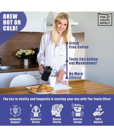 The Youth Effect Think Canadian Ground Mushroom Coffee for better Productivity w/ Organic Cordyceps | Lion's Mane | Reishi | Turkey Tail | Maitake | Chaga Mushrooms Nootropic Mushroom Coffee for better clarity and immune support (Made in Canada 12 oz bag) - Buy Online on GoSupps.com