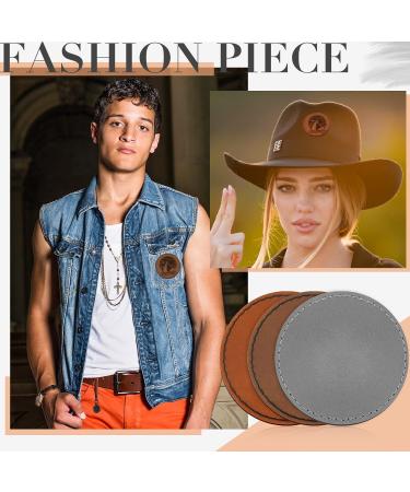 30 Pcs Adhesive Round Leather Hat Patches for Glowforge Laser, Brown/Dark Brown/Gray - Ideal for Hats, Jackets, Backpacks - Buy Online on GoSupps.com