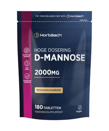 Horbaach DMannose 1000mg Capsules 6 Month Supply 180 Vegan Tablets Alternative for Cranberry Pure DMannose Horbach