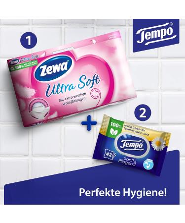 Tempo Wet Toilet Paper - Gentle & Sensitive with Aloe Vera 1 Pack (42 Sheets) for a Refreshing Clean | International Shipping Available - Buy Online on GoSupps.com