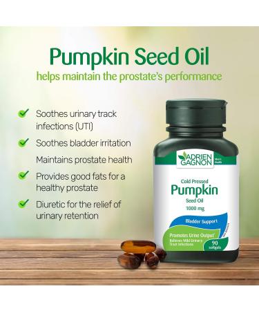 Adrien Gagnon - Pumpkin Seed Oil 1000 mg For Bladder & Prostate Support - 90 Count - Buy Online on GoSupps.com