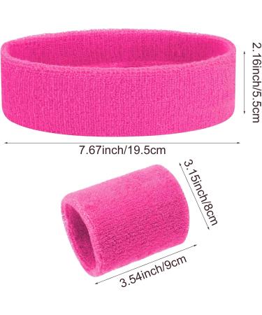 Shop Soft Cotton Piece Sweatband Set | Fitness Headband & Bracelet for Men & Women - Perfect for Running in Pink - Buy Online on GoSupps.com