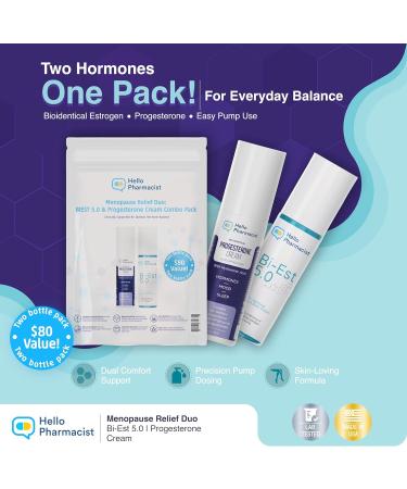 HelloPharmacist Biestro 5.0 BioIdentical Cream + Pro-g Relief Cream for Women | Pharmacist Formulated Brand |Topical Feminine Care Support Derived from Wild Yam for Balance & Wellness | 3oz + 3oz - Buy Online on GoSupps.com