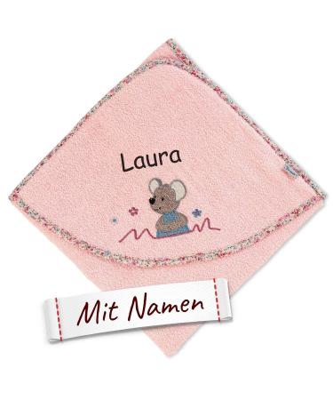 Sterntaler Maus Mabel hooded towel embroidered for baby & children bath towel bath towel/children's bath towel with a hood girl 80x80 cm mouse Mabel Zartrosa 80x80 cm (1 Pack) Maus Mabel Zartrosa