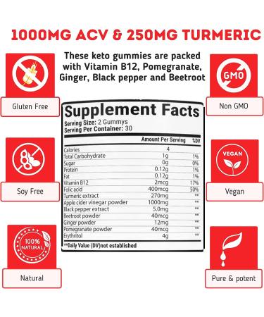 Keto ACV Gummies for Weight Management & Gut Health | Sugar Free with Turmeric | 60 Gummies - Buy Online on GoSupps.com