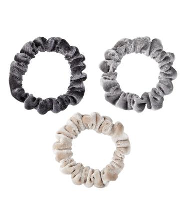 Kristin Ess Velvet Skinnies Scrunchie Pack - Grey & Red | No Crease Ponytail Holders - 6ct - Buy Online on GoSupps.com