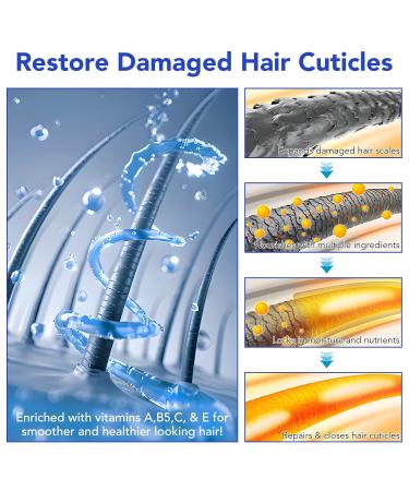 Hair Vitamin Serum Capsules - Leave-in Anti Frizz Conditioner for All Hair Types | 40 Capsules with Vitamins A C E & Pro B5 - Men's & Women's Hair Treatment - Buy Online on GoSupps.com