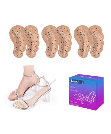 3 Pairs Premium High Heel Pads Ball of Foot to Prevent Slipping Soft Heel Insole Pads Non-Slip Metatarsal Pads for Women Heel Foot Pads to Relief Pains Pigskin thick style