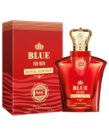 Hybrid & Company Blue For Men Fresh Sweet Strength Scent Mens Perfume 3.4 Fl Oz BLUE FOR MEN 3.4 Fl Oz (Pack of 1)