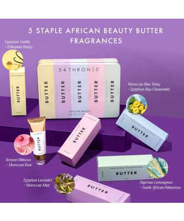 54 Thrones Oprah's Favorite Things: African Beauty Butter Collection Deluxe Tin Intensive Dry Skin Support Moisturizing Body Butter for Women Locks in Moisture 5-Piece Set 1.7 oz each - Buy Online on GoSupps.com