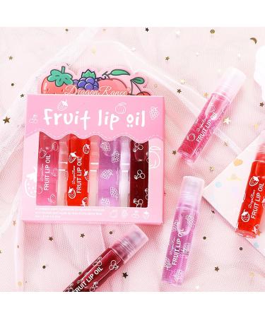 KTouler 4 Pcs Fruit Lip Oil Set - Moisturizing & Hydrating Lip Gloss Kit for Women - Buy Online on GoSupps.com