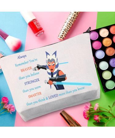 Wumpa Ahsoka Tano Cosmetics Bag - Perfect Gift for Star Wars Fans | Braver Stronger Smarter Makeup Bag with Zipper for Women & Girls - Buy Online on GoSupps.com