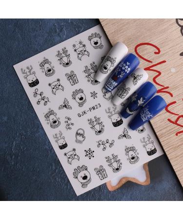 JMEOWIO 10 Sheets Glitter Christmas Nail Art Stickers Decals Self-Adhesive Snowflake Winter Holiday Cute Red Nail Supplies Nail Art Design Decoration Accessories - Buy Online on GoSupps.com