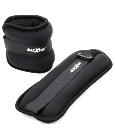 MAXXIVA Running Weight Set Red 2 x 0.5kg Weight Cuffs Arms Legs Iron Sand Filling Strength Training Jogging Rehab Workout Fitness